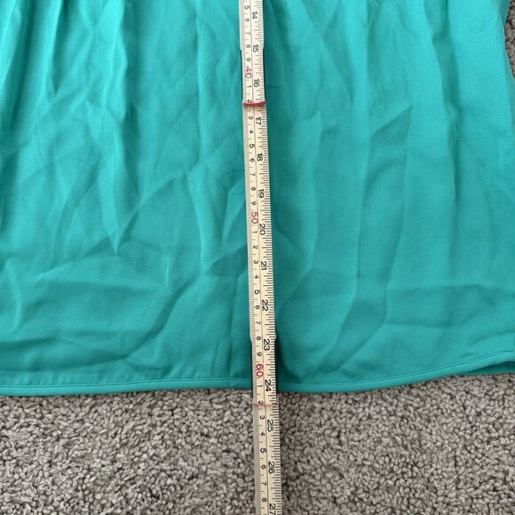 Diane Von Furstenberg Green Silk Chiffon Cahil Pintuck Blouse Career Fairy Large - Picture 9 of 11